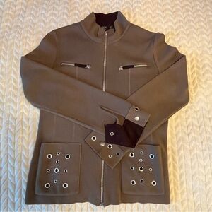 Clorinda Wool Blend zip up Jacket with Silver Accent Italian size Medium